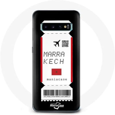 Coque pour Samsung Galaxy S10 Plus Billet d'avion Marrakech Maroc