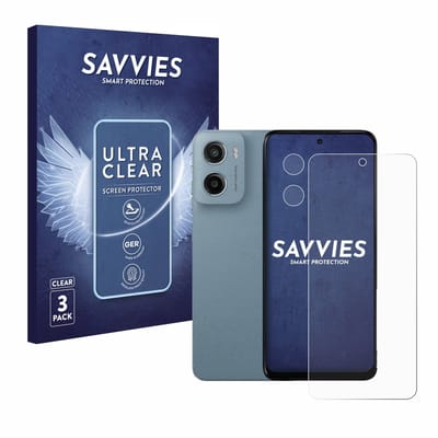Savvies - Screenprotector voor Motorola Moto E15 (Voor+Camera) - Folie Beschermfolie transparant 6 Stuks