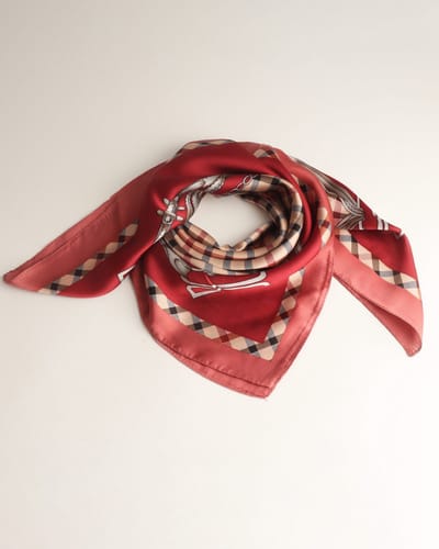Berle bandana- Accessories Junkie Amsterdam- Geweven- Ruitjes- Mix print- Dames- Imitatie Satijn- Vierkant- 70*70cm- Hals doekje- Sjaaltje- Rood