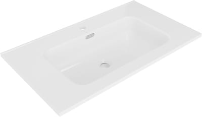 Wiesbaden Bajo Wastafel 1 Kraangat 80 x 46 x 1,8 cm - Glans Wit