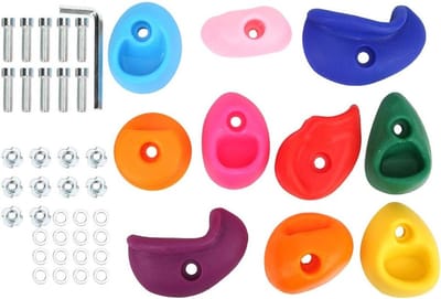 10 Stuks Grote Klimgrepen voor Binnen en Buiten, Multi-kleurige Handgrepen voor Klimwanden, Ideaal voor Speeltuinen en DIY Klimprojecten