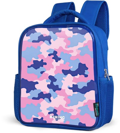NoBoringSuitcases.com® - Rugzak blauw - Schooltas jongens - Camouflage - Roze - Blauw - Kinder rugtas jongen - Boekentas kind - Kinderrugzak voor school - Schoolrugzak
