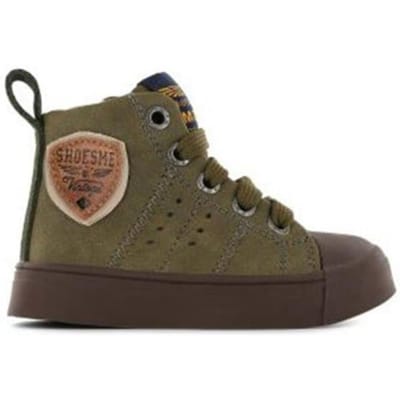 Shoesme groene veterboot met patch