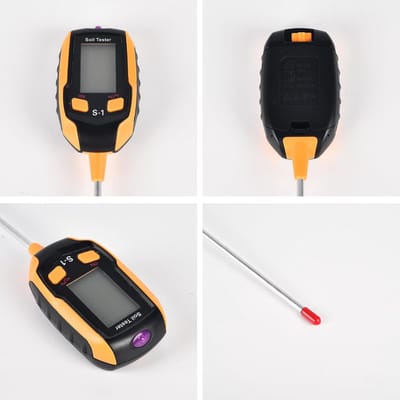 Grondmeter 5-in-1 - Planten tester - Tuinieren Landbouw - Gevoelige aluminium sonde - 32 x 6 x 4 cm - Zwart