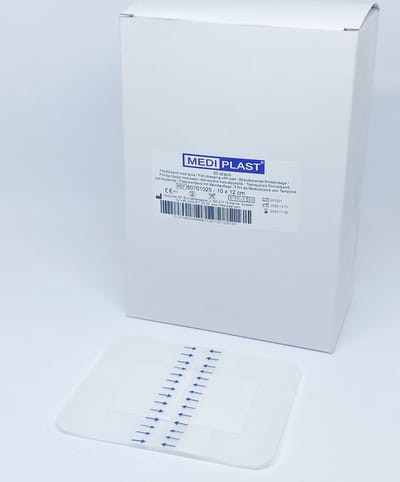 Mediplast Waterproof Film met pad wondpleister steriel 10 x 12cm - doos 50 stuks