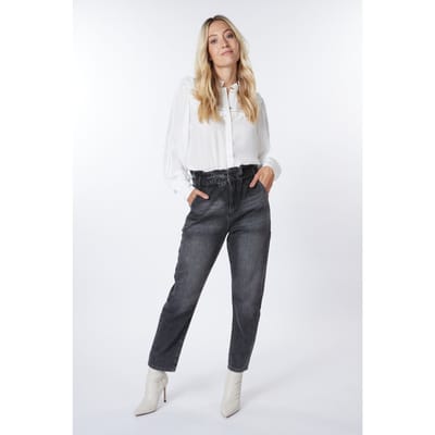 EsQualo Blouse Ruffles Structured Fabric Off White Größe: 42 | Blusen Outlet | Damen | Weiß