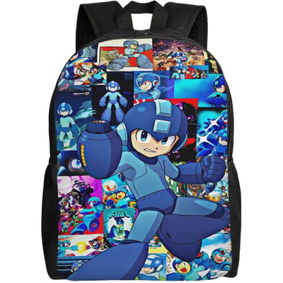 Mega Man Cartoon Rugzak Dames Polyester Kampeerrugzakken Lichtgewicht Elegante Middelbare School Tassen Rugzak One Size