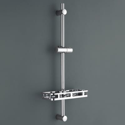 DERW Max Glijstang - Verstelbaar - 70CM - Douche Glijstang - Met Zeepschaal - Wandmontage - Aanpassen aan oude gat - Chroom