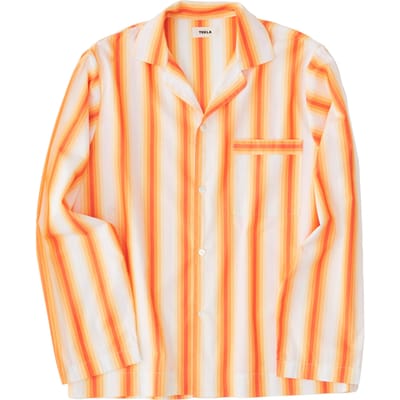 Tekla Unisex Poplin, Pyjamas Shirt Orange Marquee Maat: XS | Nachtmode Outlet | Unisex | Oranje