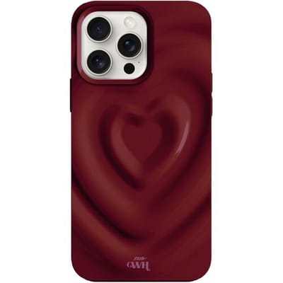 xoxo Wildhearts Biggest Love Burgundy telefoonhoesje - Geschikt voor iPhone 14 Pro Max - Heart case - Hoesje met hartjes patroon - Case met hart - telefoonhoesje met camera bumper - Burgundy - Rood - Donkerrood