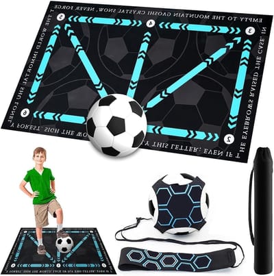 Voetbalmat voor Kinderen en Volwassenen 60 x 90 cm met Verstelbare Band en Draagtas, Antislip voor Balcontrole en Duurzaam Gebruik