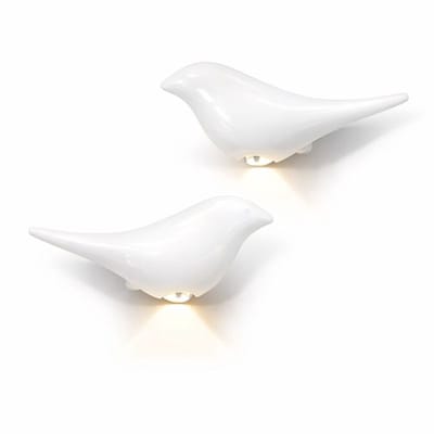 SWAXIGON Decoratieve Wandlamp Vogel met Bewegingssensor – USB Oplaadbaar – Set van 2 (Links & Rechts) WIT