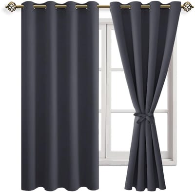 Unyqoos ® Verduisterende Thermische Gordijnen met Oogjes voor Slaapkamer, Set van 2, Energiezuinig en Geluiddempend