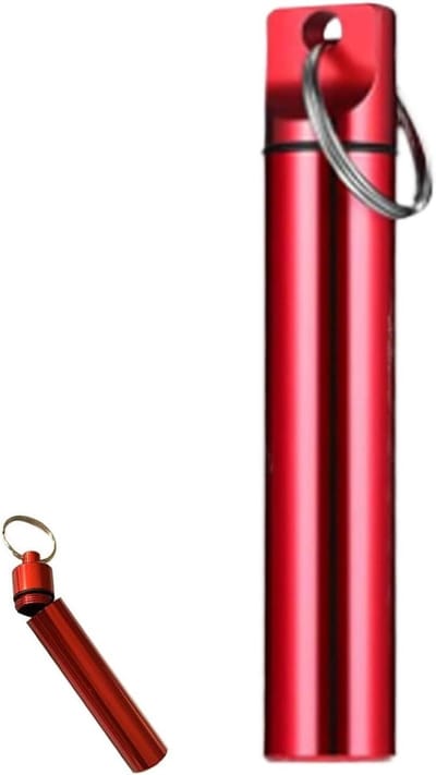 Tandenstokerhouder - Reis container - Hygiënisch bewaren - Compact en draagbaar - 1.7 x 9.7 cm - Rood