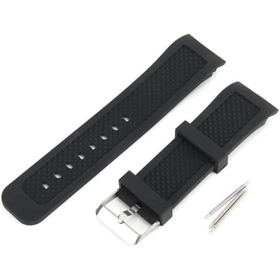 Bracelet de montre en silicone 22 mm Bracelet de montre Bracelet Réglable Pièce de rechange pour montre-bracelet black