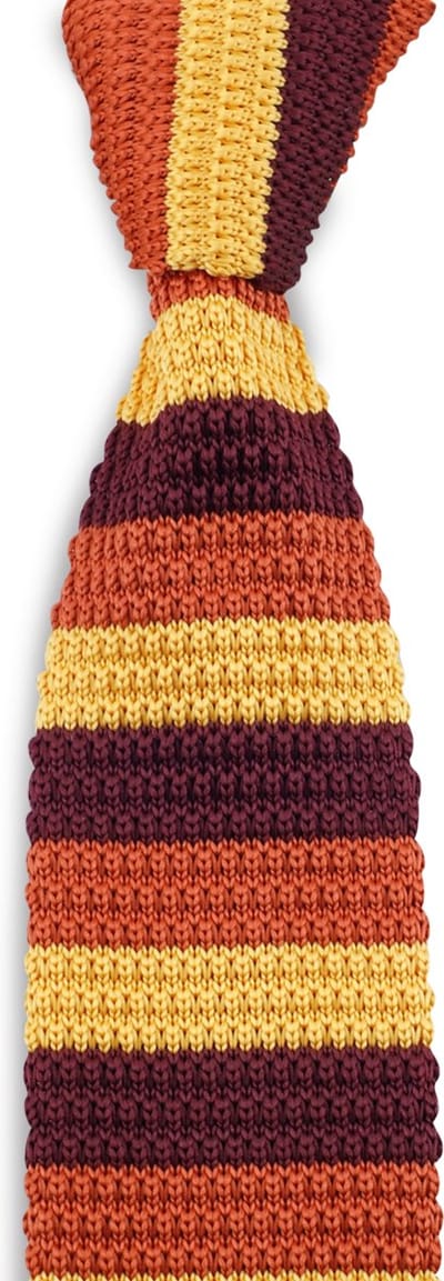 We Love Ties - Stropdassen - Stropdas gebreid Swedish Soul - bordeaux / oranje / geel