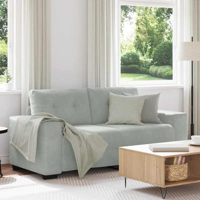 vidaXL - Loveseat - bank - 180x77x82 - cm - fluweel - lichtgrijs