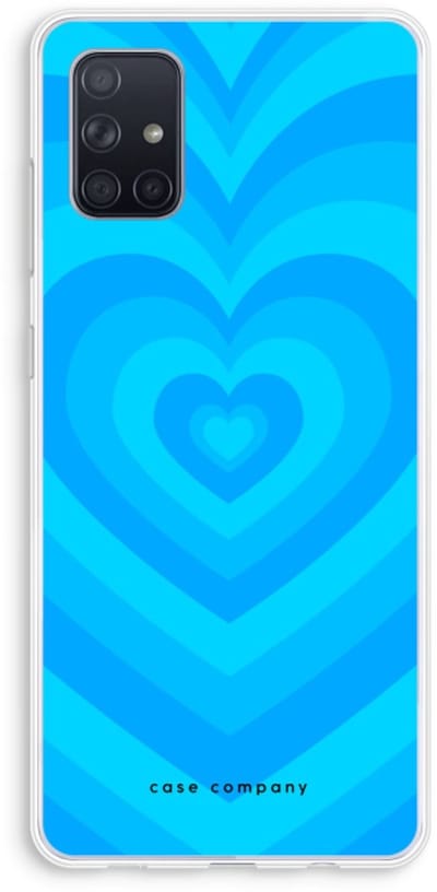 Case Company® - Hoesje geschikt voor Samsung Galaxy A71 hoesje - Hart Blauw - Soft Cover Telefoonhoesje - Bescherming aan alle Kanten en Schermrand