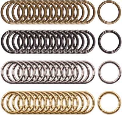 60 Stuks Multifunctionele Metalen O-Ringen 25mm in 4 Kleuren voor DIY Projecten, Tassen en Bevestigingsaccessoires
