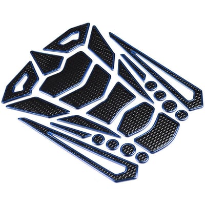 Autocollants universels pour protection de réservoir de moto, de carburant, d'essence, de traction(bord bleu) black