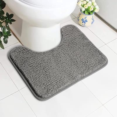 Absorbent U-vormige Toiletmat, Antislip en Extra Zacht, Microfiber Badkamer Tapijt, Machinewasbaar en Sneldrogend, 50 x 40 cm, Ideaal voor Comfort en Stijl in de Badkamer
