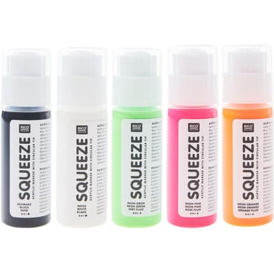 Rico Design Squeeze acrylic marker set - Neon