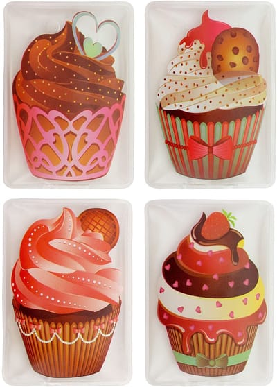 Dailygoods - Cupcakes Handwarmer set van 4 - Handwarmers - Leuk en Functioneel - Diverse Kleur - Zakwarmers - Altijd Warme Handen - Perfect voor Koude...