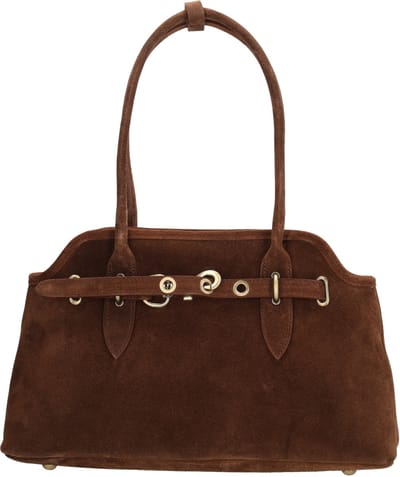 Charm London Mariëlle Shopper - Suede - Schoudertas - Lange Handvaten - Dames Tas - Leer - Leren Dames Tas - Bruin