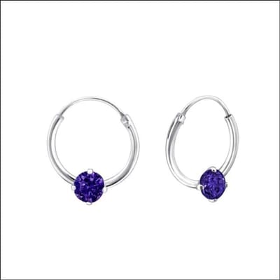 Aramat Jewels | Oorringen | 925 Zilveren Kinder Oorringen Bloem Zirkonia 10mm - Meisje Hoepels | Zwart | |2mm | Zilver | Kinderen | Verkleurd niet