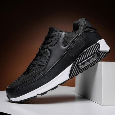 Dames Casual Schoenen Mode Vrouwelijke Sneakers Luchtkussen Ademende Sport Hardloopschoenen Pu Mesh Tenis Feminino Adulto Damesschoen 41 zwart witte kleur