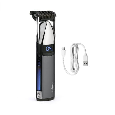 BaByliss Super-X Metal S996E Baardtrimmer - Japans Staal Mes - 0.4mm-5.0mm haarlengte - Digitaal Scherm - Meebewegende Kop