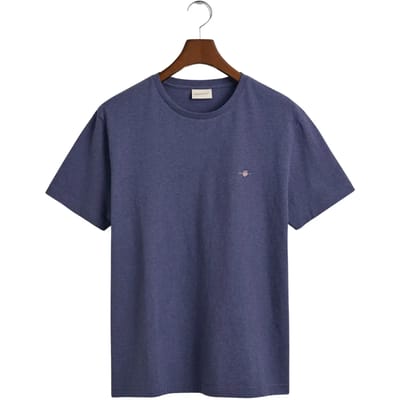 Gant T-Shirt Regular Uni Fine Shield Embroidery Dark Jeansblue Melange / male