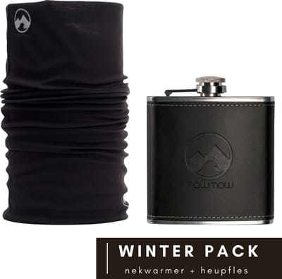MowMow heupfles + nekwarmer voordeelpack | zwart PU