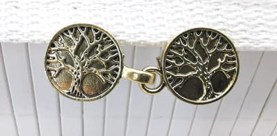 Vestsluiting - clip met haakje - Tree of life - voor - vest - sjaal - omslagdoek in kleur goud.
