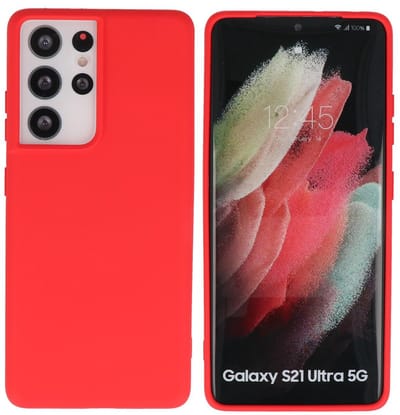 Hoesje Geschikt voor de Samsung Galaxy S21 Ultra - Fashion Color Backcover Telefoonhoesje - Rood