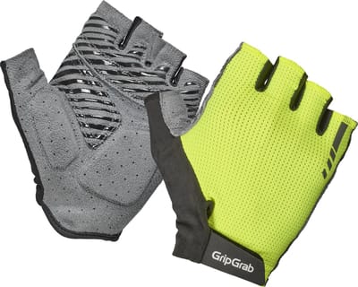 GripGrab - Expert RC Max Korte Vinger Zomer Fietshandschoenen met Padding - Geel Hi-Vis - Unisex - Maat XS