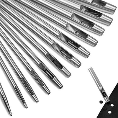 12-delige stansgereedschapsset voor leer en stof - gatenijzers voor verschillende maten, 0,5 - 6 mm