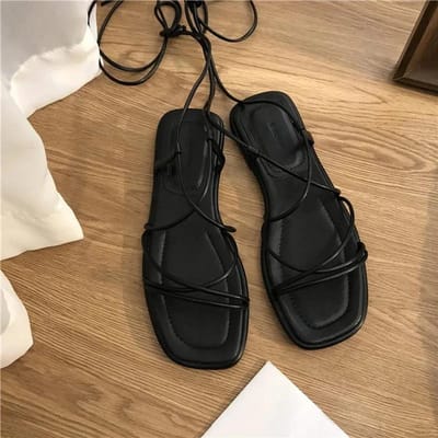 Damessandalen Zomer Nieuwe Strandsandalen Mode Sexy Platte Casual Schoenen voor Dames Kruisband Open Teen Casual Sandalen Dames 43 brown