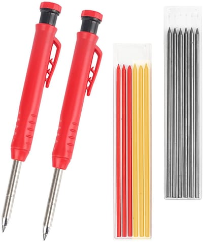 Allecto - Timmerman Potlood Set - Mechanisch Potlood - Perfect voor Houtbewerking - Multi-oppervlaktes - Markering Tool - Geschikt voor Diepe Gat M...