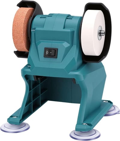 Tafelslijpmachine - Metaalbewerkingstool - Slijpen Polijsten - Koperen Motor - 5500 RPM - Grijs