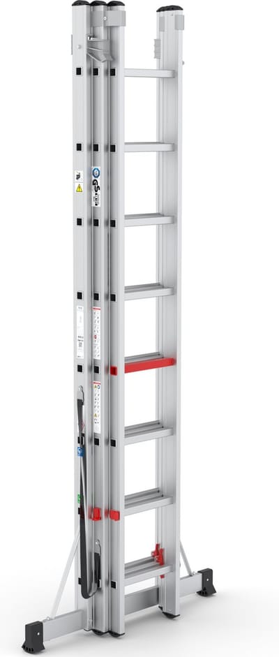 Professionele Ladder | 3-delig | 3x8 Sporten | reformladder | ladder | trapladder | schuifladder