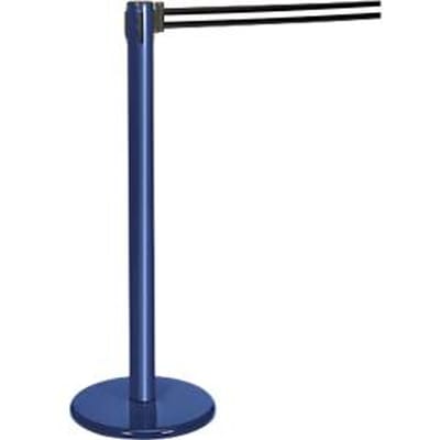 Afzetpaal met trekband blauw, trekband zwart/wit