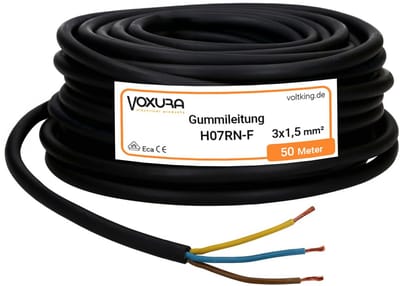 Flexibele Rubberkabel 3x1,5mm voor Buiten en Zware Toepassingen