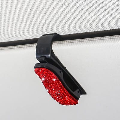 Dailygoods - Set van 2 Auto Brillenhouders met Bling Kristal