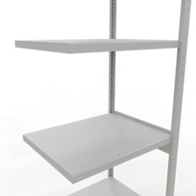 Schulte Lagertechnik MULTIplus 250 boutloos rekkensysteem, boutloze aanbouwstelling, lengte bout, 3000x750x600 mm, 7 legborden, lichtgrijs