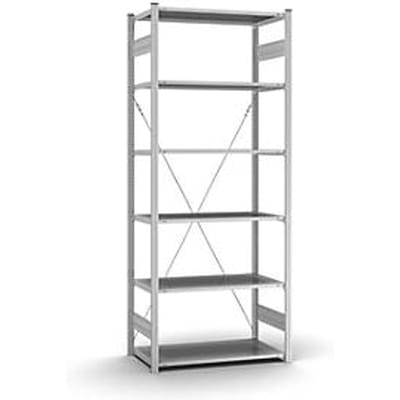 Insteekstelling Orion Plus - basissectie - L 1000 x D 500 x H 2500 mm - 6 legborden - draagvermogen per legbord 125 kg - verzinkt