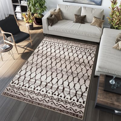 Tapiso Sari Vloerkleed Laagpolig Beige Licht Tapijt Maat- 240x330