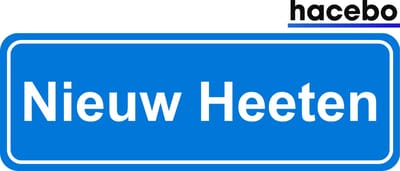 Hacebo - Plaatsnaam Sticker - 29x10 CM - Nieuw Heeten sticker - Verkeersborden sticker - grappige cadeaus - Nieuw Heeten