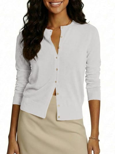 Dailygoods- Gebreid Vest - Lichtgewicht - Lange Mouwen - Ronde Hals - Knoopontwerp - Casual - Ademend Materiaal - Cardigan