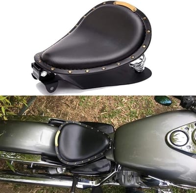 Vintage motorzadel in PU-leer met plat zitvlak voor diverse Harley-Davidson modellen